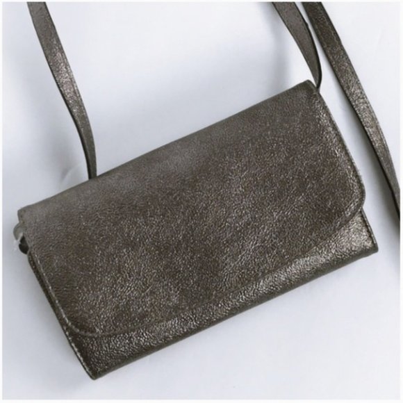 A New Day Women's Gunmetal Metallic Faux Leather Wallet on a String - Picture 4 of 5